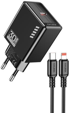 KAKUSIGA KSC-1242 PD30W charger set Private Model (EU) Type-C to Lightning
