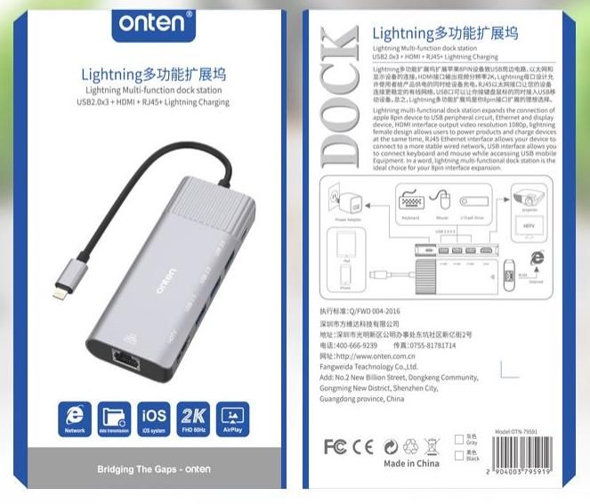 ONTEN OTN-79591 1/ Lightning Multi function dock station
