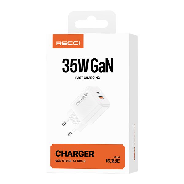 RECCI RC83E 35W GAN fast charger EU PLUG