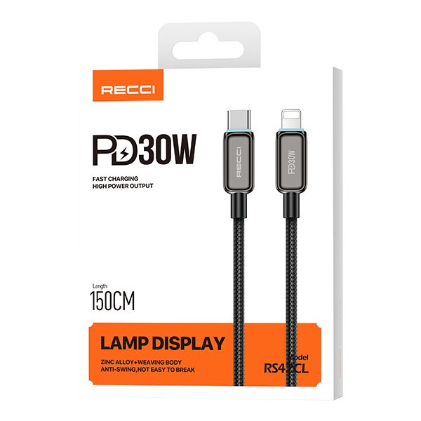 RECCI RS42CL PD30W Fast Charging LED display data cable