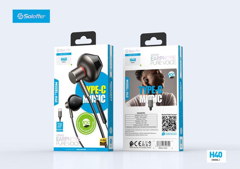SOLOFFER H40 TC Wired earphones